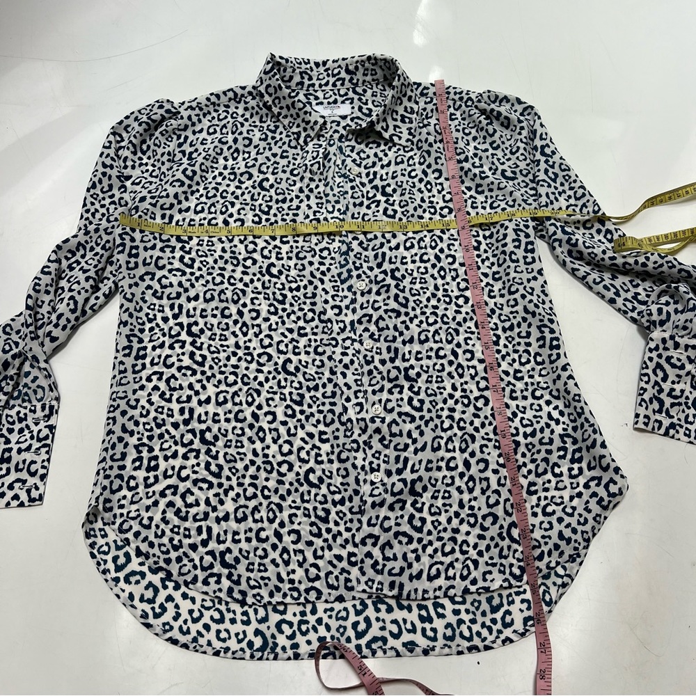 Untuckit women’s leopard print blue white button down shirt us4 L105-33 - Picture 3 of 4